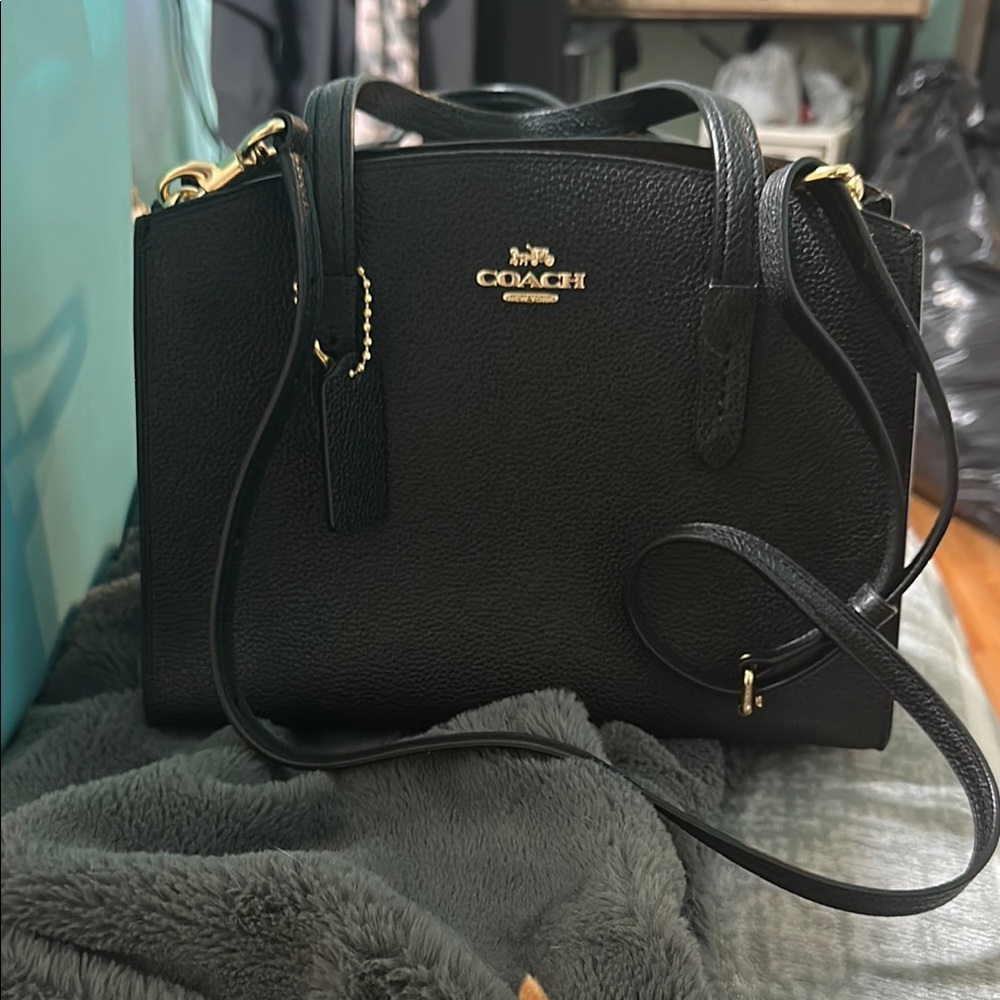 Coach Black Crossbody Bag with Gold Hardware